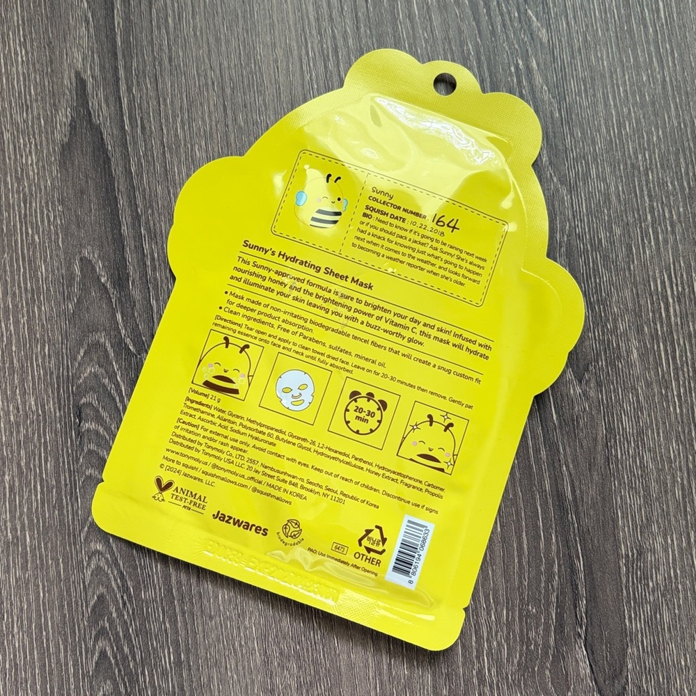 ❤️$1 NWT TonyMoly Hydrating Honey + Vitamin C Squishmallows Sheet Mask - Picture 2 of 3